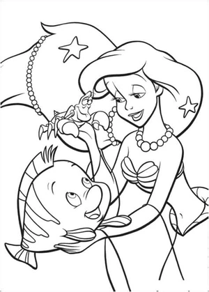 Página para Colorir Imagem da Pequena Sereia
