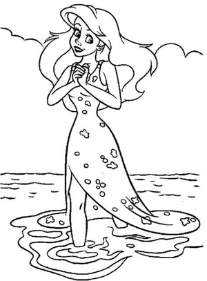 Página para Colorir Imagem Alegre da Ariel