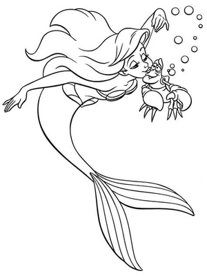 Página para Colorir Resumo de A Pequena Sereia