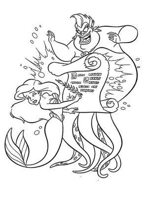 Página para Colorir Imprimir o resumo de A Pequena Sereia