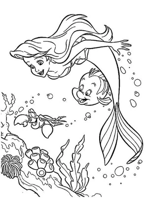 Página para Colorir A Pequena Sereia