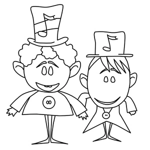 Página para Colorir Página de Colorir dos Personagens Notekins