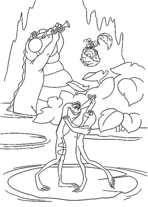 Página para Colorir Princesa e o Sapo