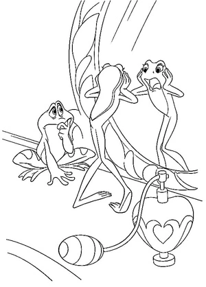 Página para Colorir A Transformação da Tiana em Sapo