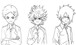 Página para Colorir Personagens em The Promised Neverland