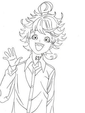 Página para Colorir Emma de The Promised Neverland