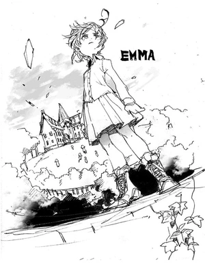 Página para Colorir Emma de The Promised Neverland, reinventada em página para colorir