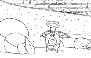 Página para Colorir Um Pug com Asas Angelicais