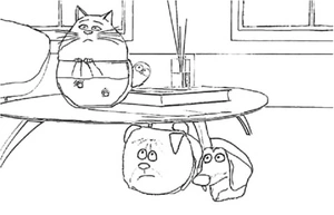 Página para Colorir Gato no Aquário