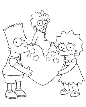 Bart, Lisa e Maggie Simpson