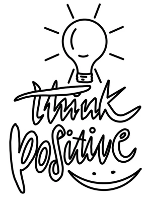 Página para Colorir Página para Colorir Pensamentos Positivos