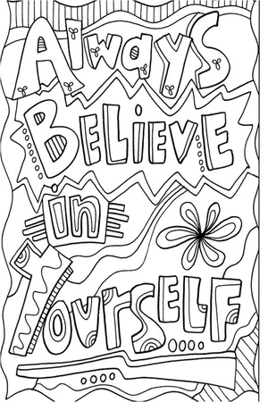 Página para Colorir Afirmação Positiva