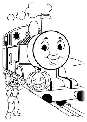 Página para Colorir Um Garoto Pirata Recebe Thomas