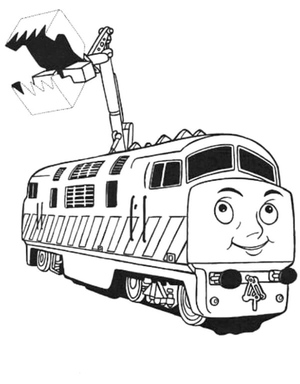 Ligue os pontos para formar o contorno da locomotiva e depois pinte-a.