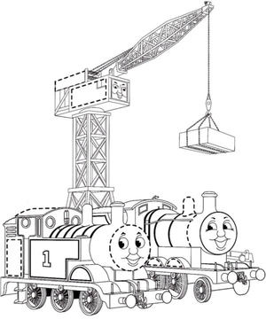 Guindaste e Locomotivas no Canteiro de Obras