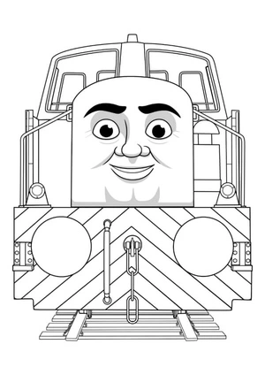 Página para Colorir A Toca da Locomotiva Diesel