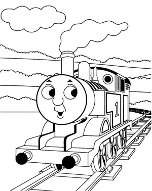 Página para Colorir Thomas, o Piadista
