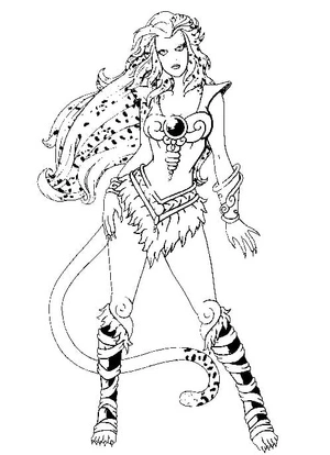 Página para Colorir Cheetara, uma personagem do desenho Thundercats