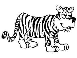 Página para Colorir Página para Colorir de Tigre Amigável para Crianças