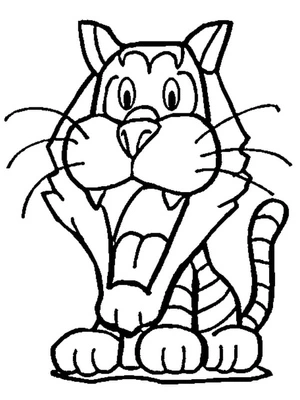Página para Colorir Filhote de Tigre Brincalhão