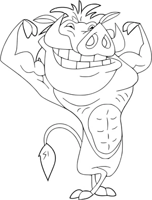 Página para Colorir Pumbaa Poderoso