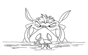 Página para Colorir Página para Colorir do Pumbaa e do Besouro