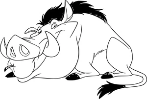 Página para Colorir Pumbaa e a Maçã