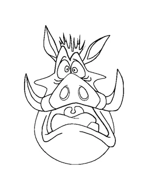 Página para Colorir Rosto do Pumbaa