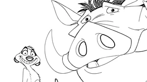 Página para Colorir Timon e Pumbaa Simples