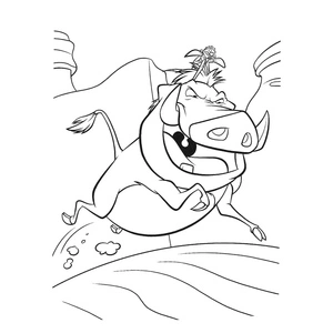 Página para Colorir Timon e Pumba Correndo