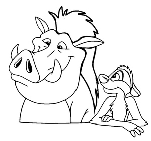 Colorindo Timão e Pumba