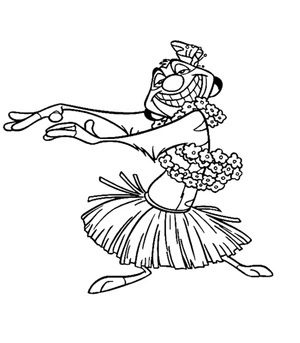 Página para Colorir Timon Dançante