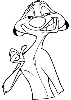 Página para Colorir Timon Careta Engraçada