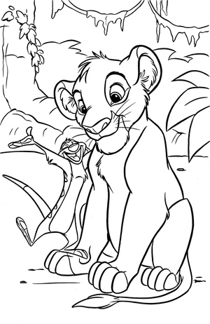 Timon Engraçado e Pequeno Simba