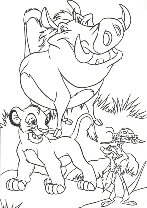 Página para Colorir Círculo de Amigos do Timon