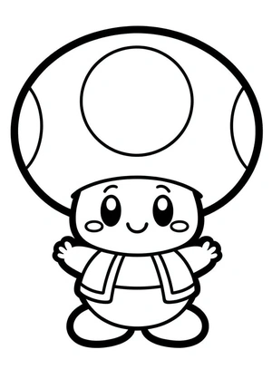 Página para Colorir Página para Colorir Grátis do Toad Mario para Imprimir