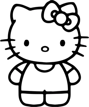 Página para Colorir Gatinha Adorável para Crianças Pequenas