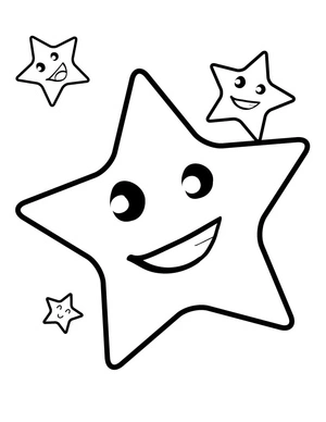 Página para Colorir Estrelas de Desenho para Crianças Pequenas