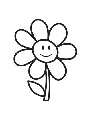 Página para Colorir Flor Colorida para Crianças Pequenas