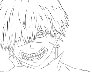 Página para Colorir Página para Colorir: Kaneki de Tokyo Ghoul