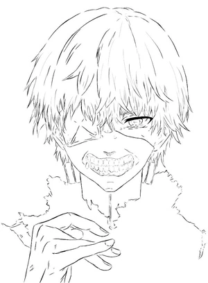 Página para Colorir Desenho do Ken Kaneki
