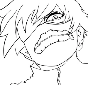 Página para Colorir Página para Colorir Gratuita do Ken Kaneki para Imprimir