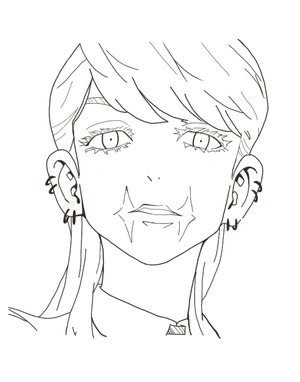 Haruchiyo Sanzu sorrindo, detalhada página de colorir Tokyo Revengers, grátis para imprimir