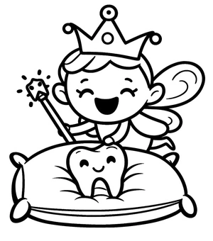 Página para Colorir Página para Colorir da Fada do Dente para Imprimir