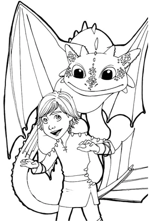 Página para Colorir Soluço e Banguela - Uma Dupla Dinâmica