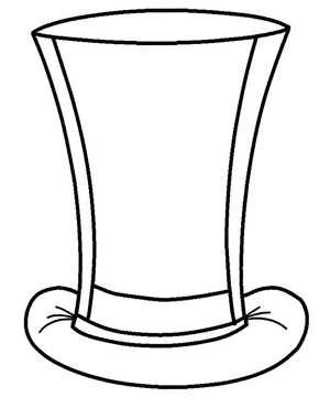 Cartola elegante, fácil página para colorir de cartola, impressão gratuita