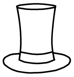 Página para Colorir Molde para Colorir de Cartola Recortável