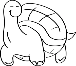 Tartaruga sorridente, fácil página para colorir de tartaruga terrestre, imprimível grátis