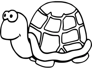 Tartaruga sorridente, fácil página para colorir de tartaruga terrestre, impressão gratuita