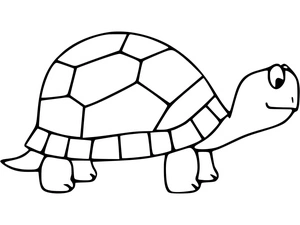 Tartaruga sorridente, fácil página para colorir de tartaruga terrestre, impressão gratuita